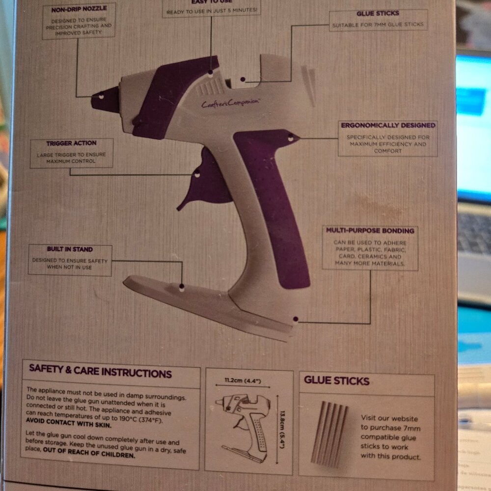 Crafters Companion Professional Glue Gun with Glue Sticks- NEW - Picture 2 of 3